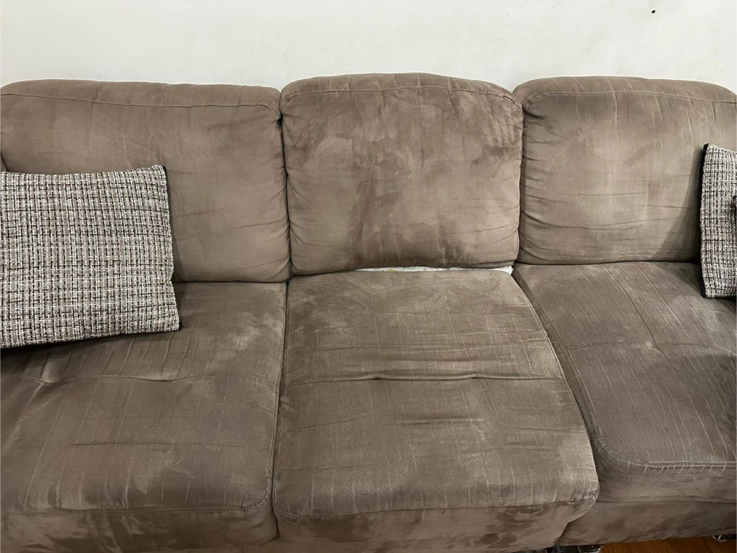 L-shaped Brown Sectional Sofa