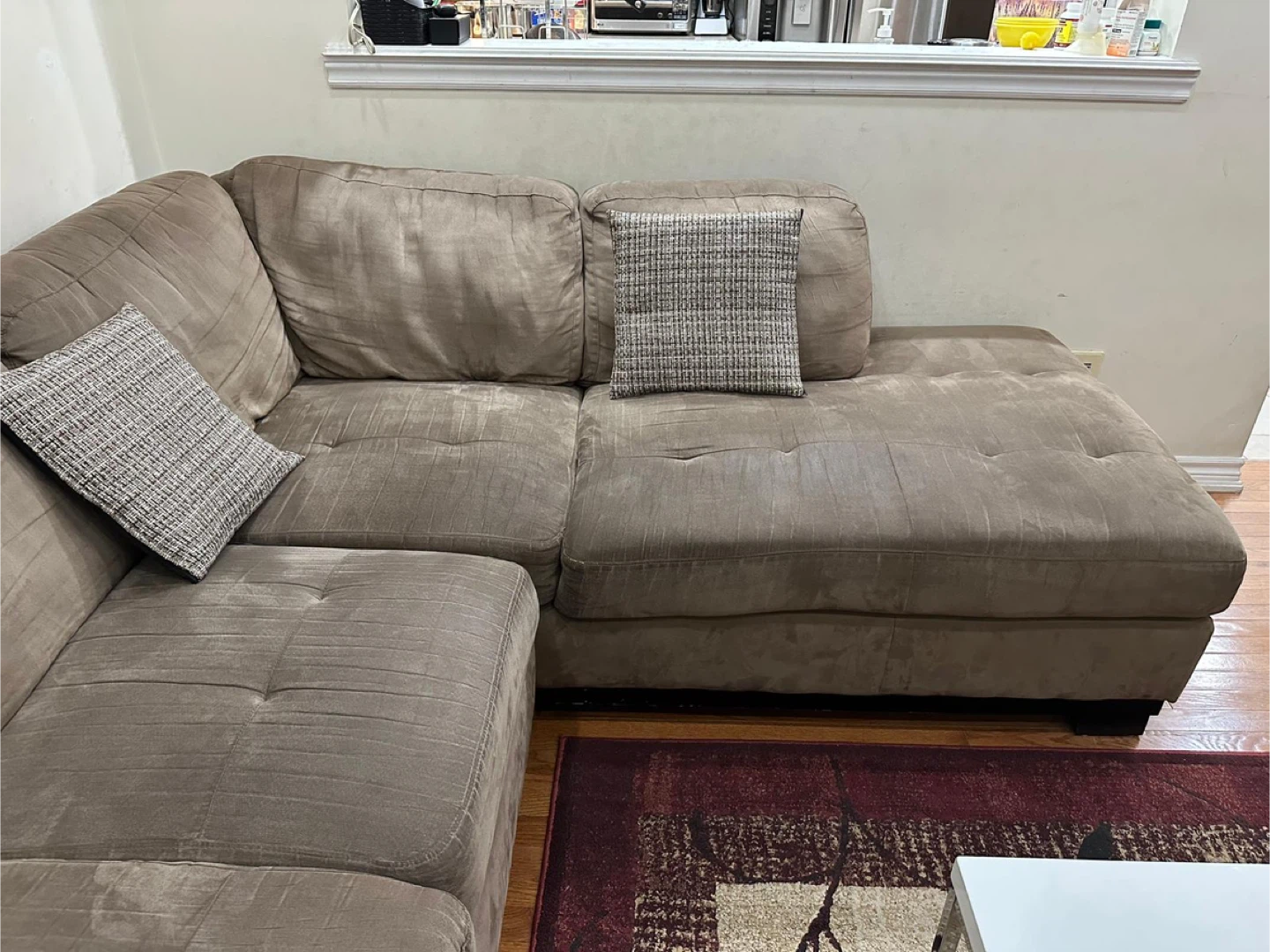 L-shaped Brown Sectional Sofa - photo 4