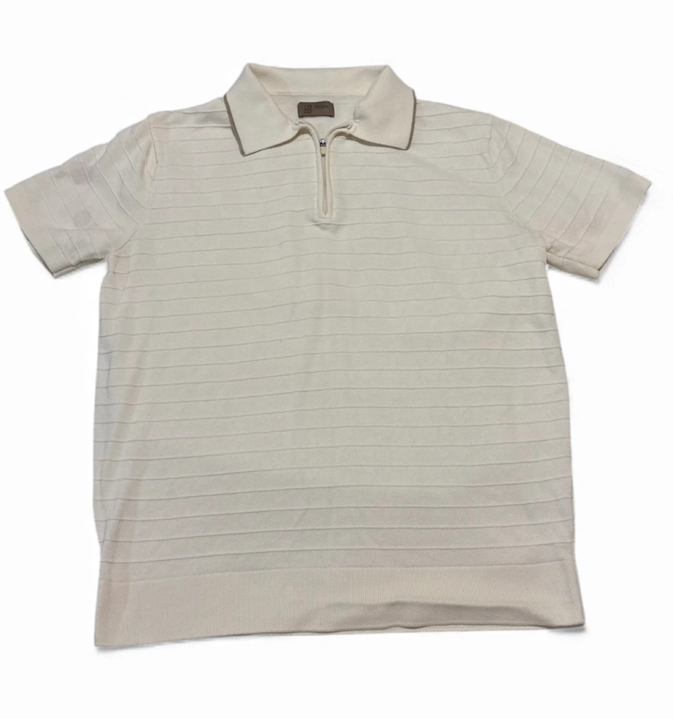 HB Knitwear Cream Polo Shirt - Size L