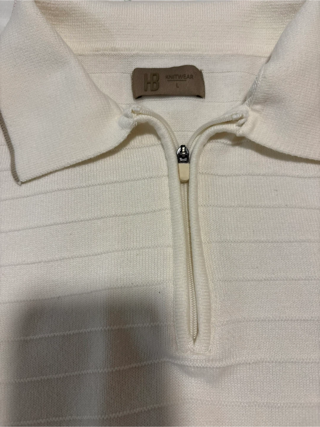 HB Knitwear Cream Polo Shirt - Size L - photo 4