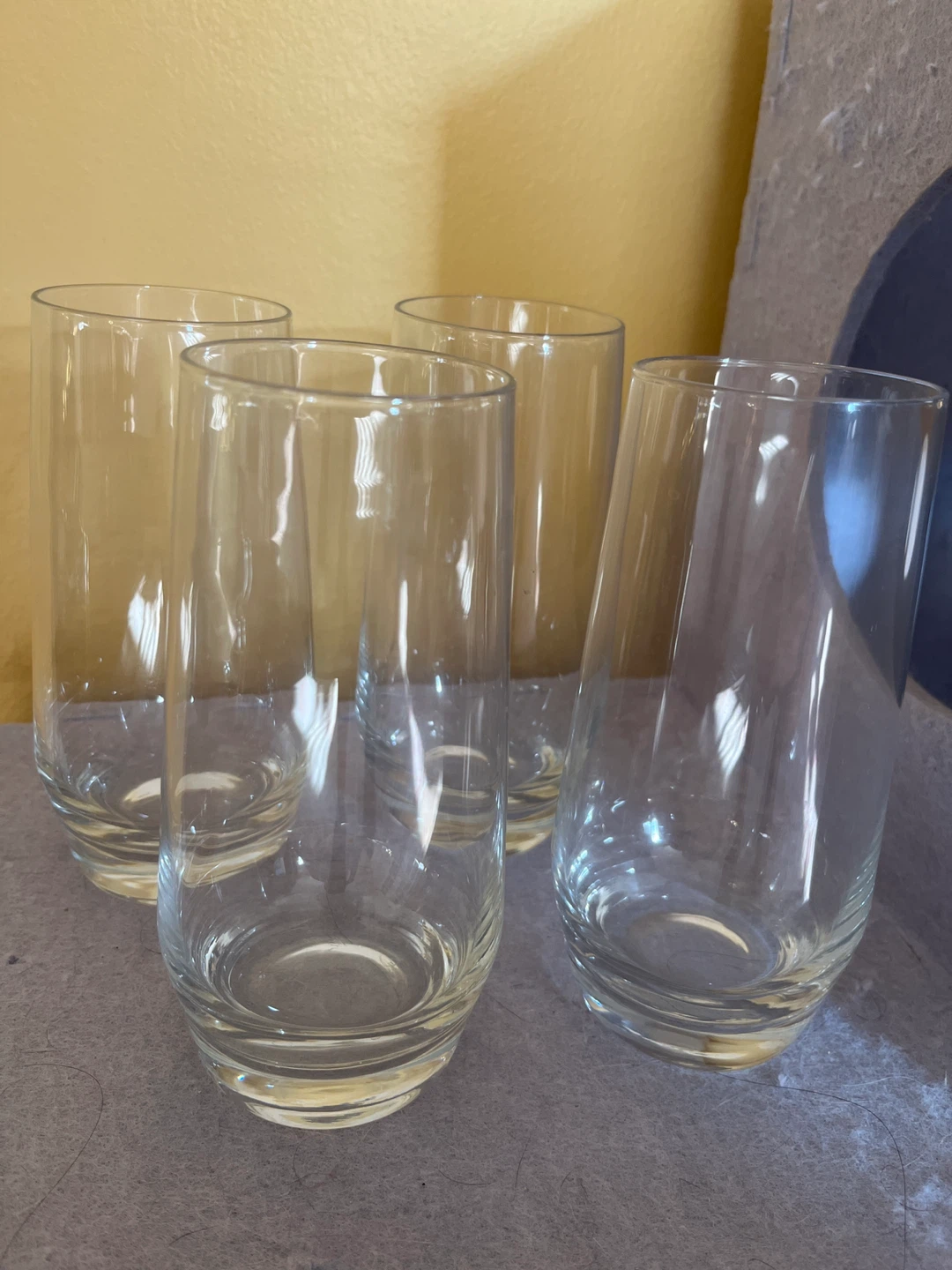 Set of 4 Clear Drinking Glasses