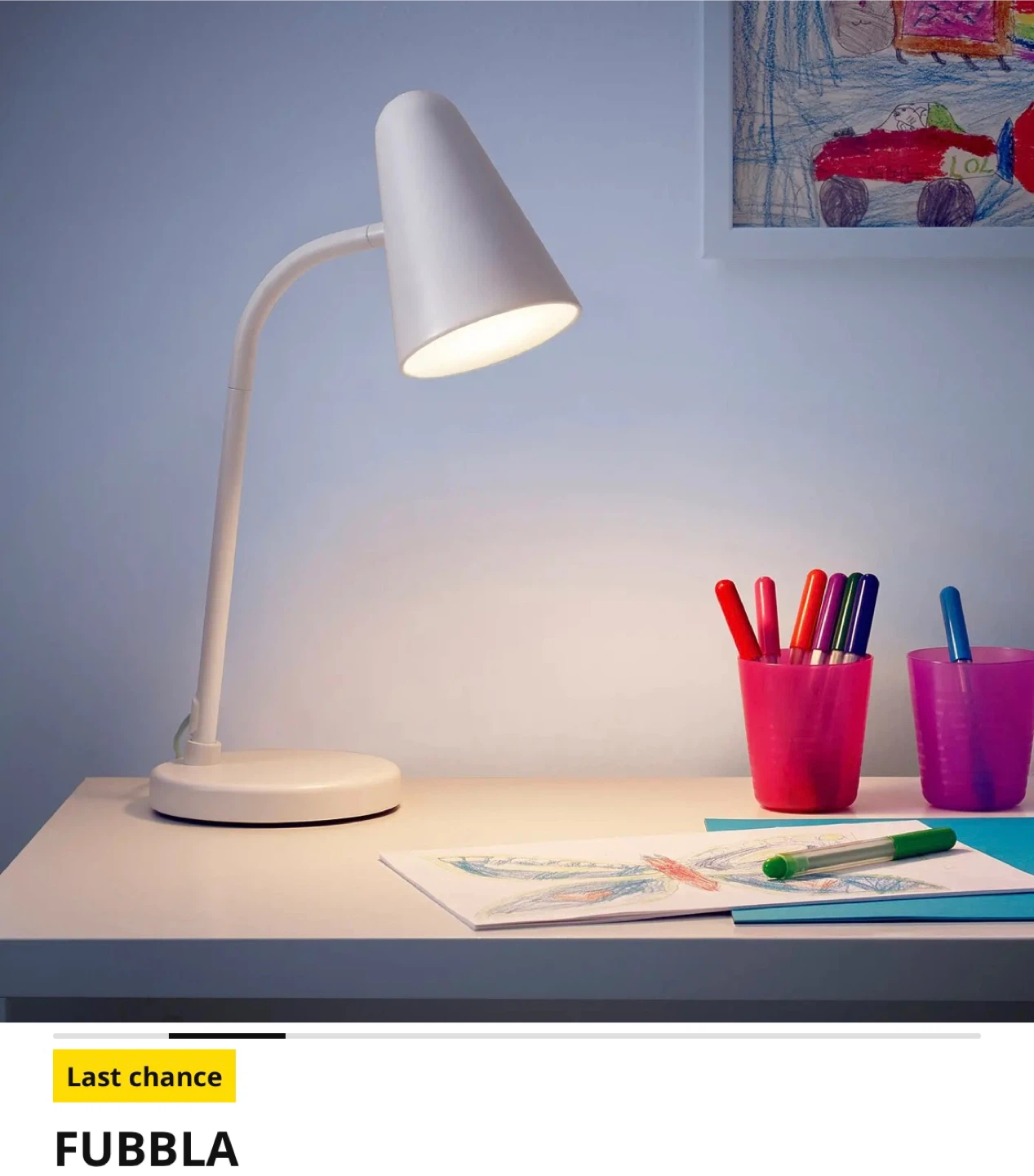 IKEA FUBBLA LED Work Lamp - White - photo 5