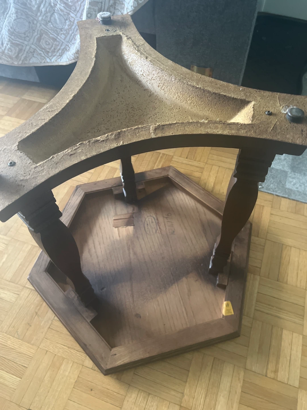 Brown Wooden Hexagon Coffee Table - photo 2