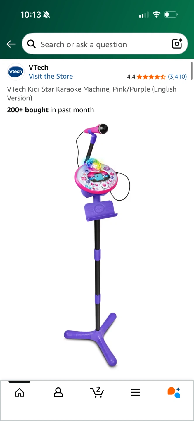 VTech Kidi Star Karaoke Machine, Pink/Purple (English Version)