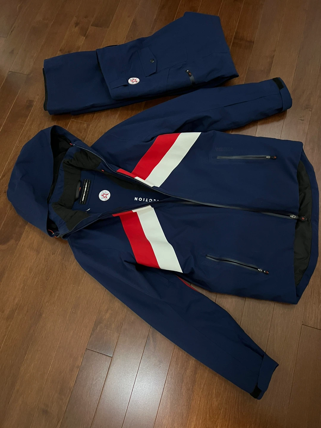 Perfect Moment Ski Suit - Navy, Red, White - photo 2