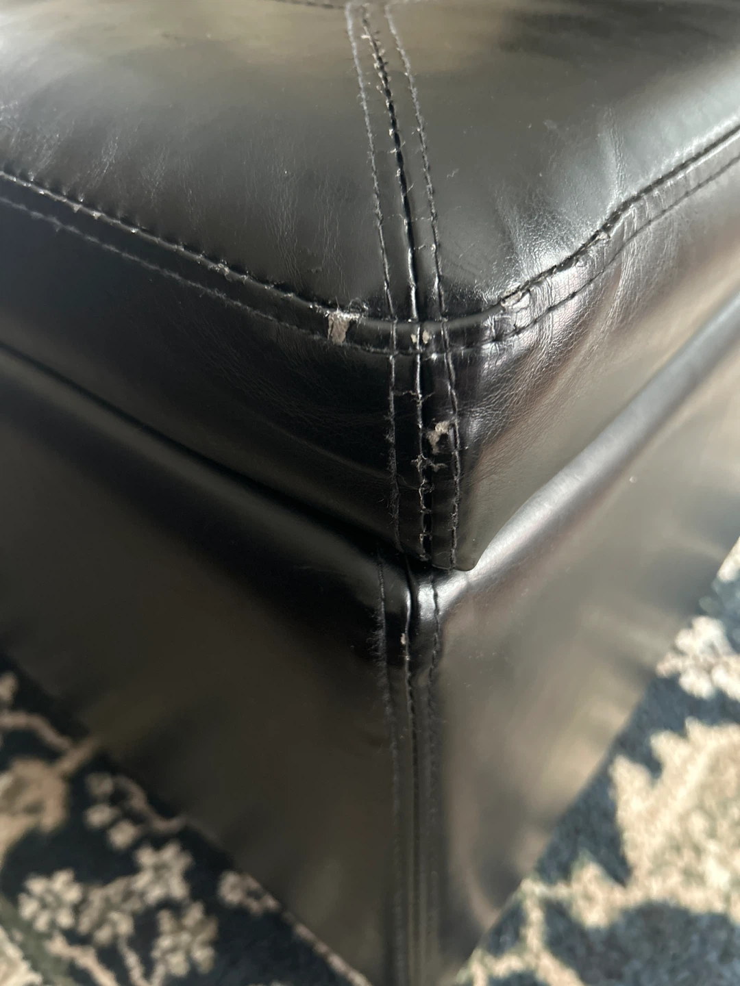 Black Storage Ottoman Bench - photo 5
