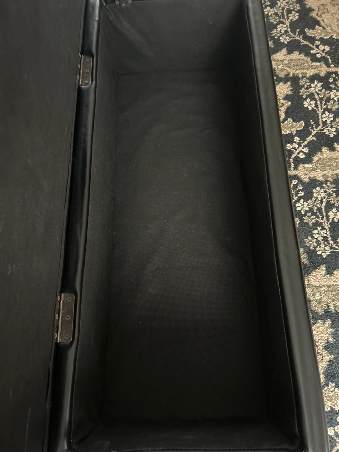 Black Storage Ottoman Bench - photo 4