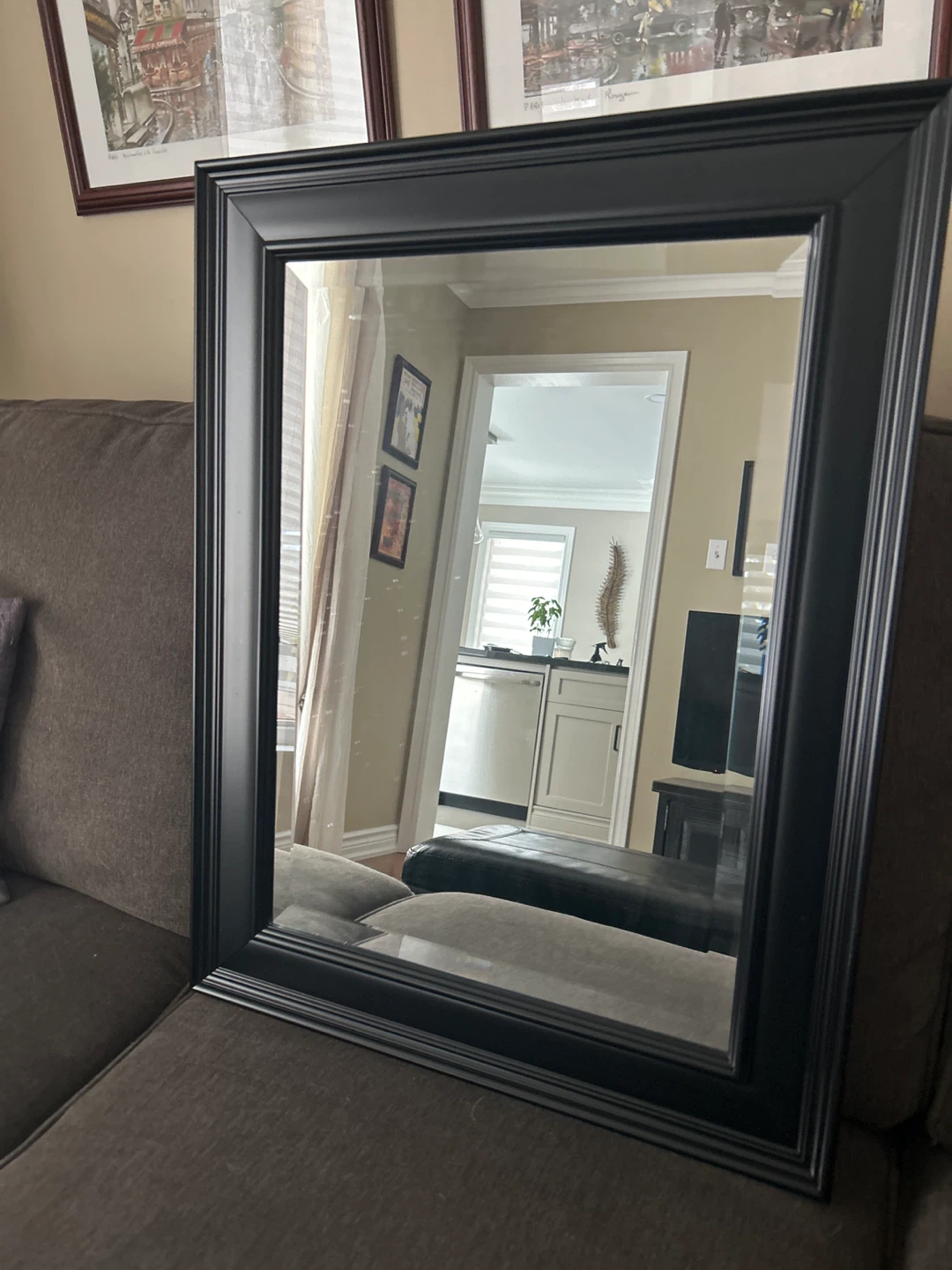 Black Framed Wall Mirror - photo 2