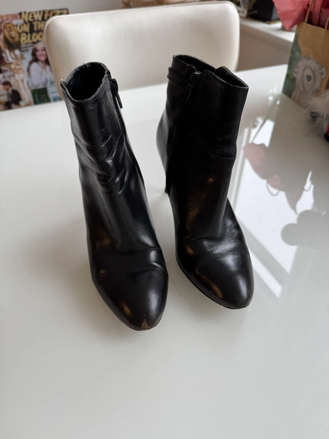 Black Leather Ankle Boots