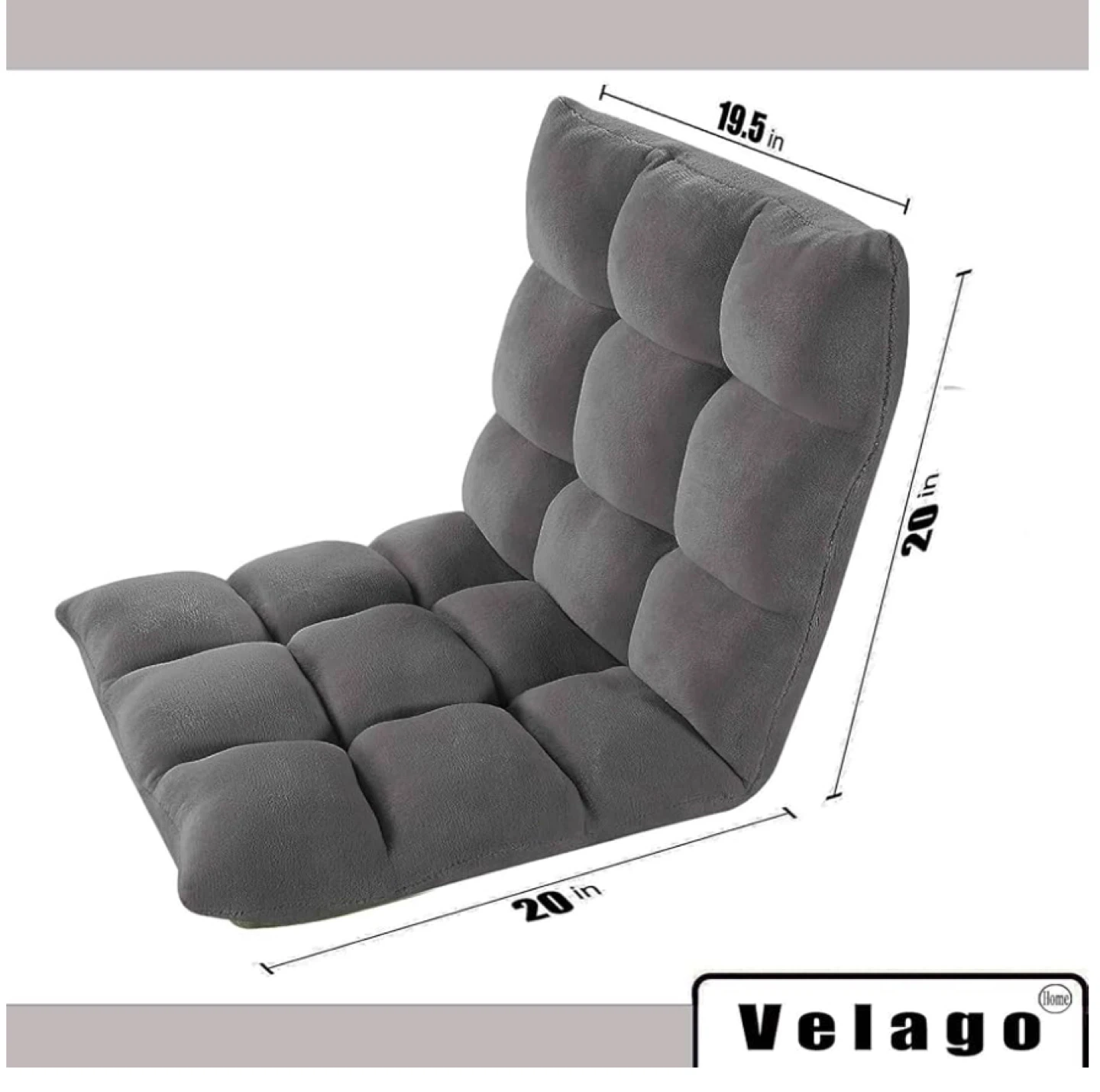 Floor Chair - Adjustable Grey Lounger - photo 3