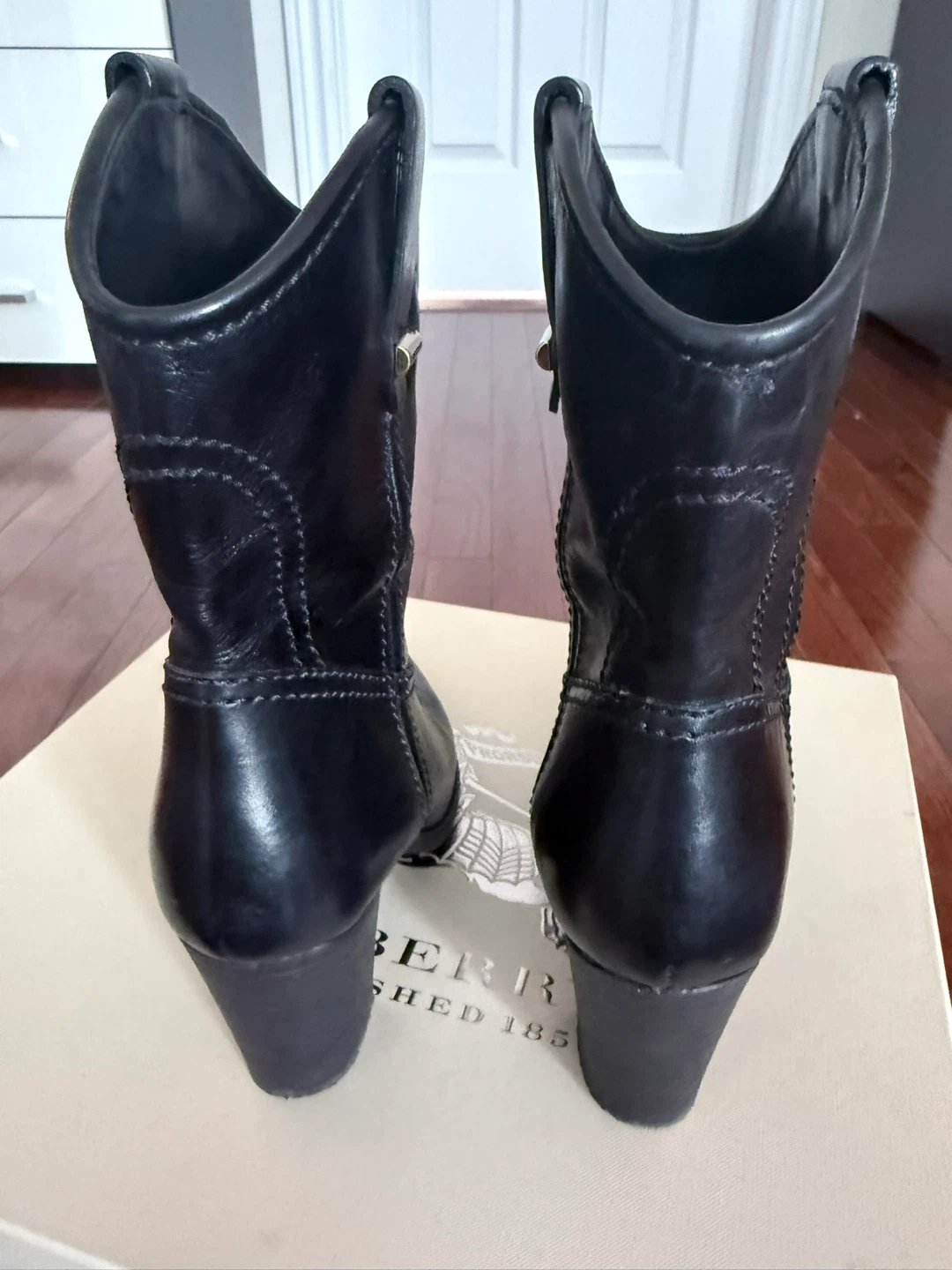 Burberry Black Leather Cowboy Boots - photo 5
