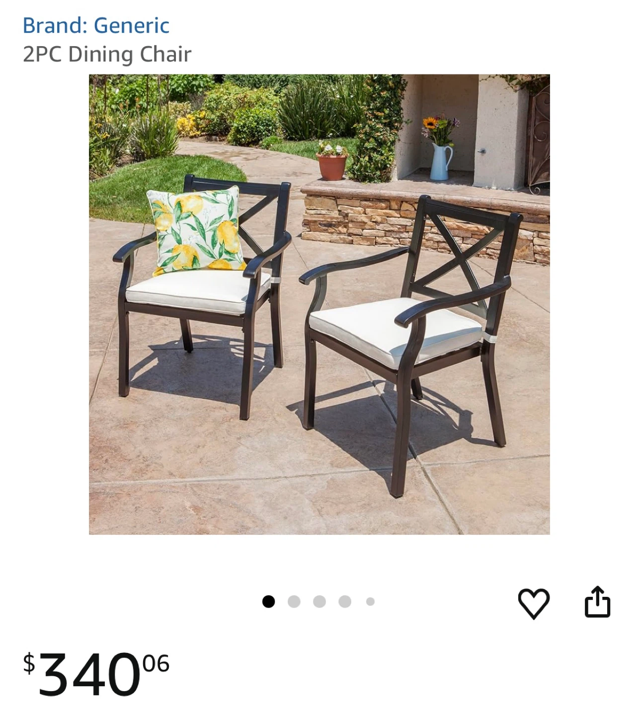 Outdoor patio chairs - set of 2 - photo 4