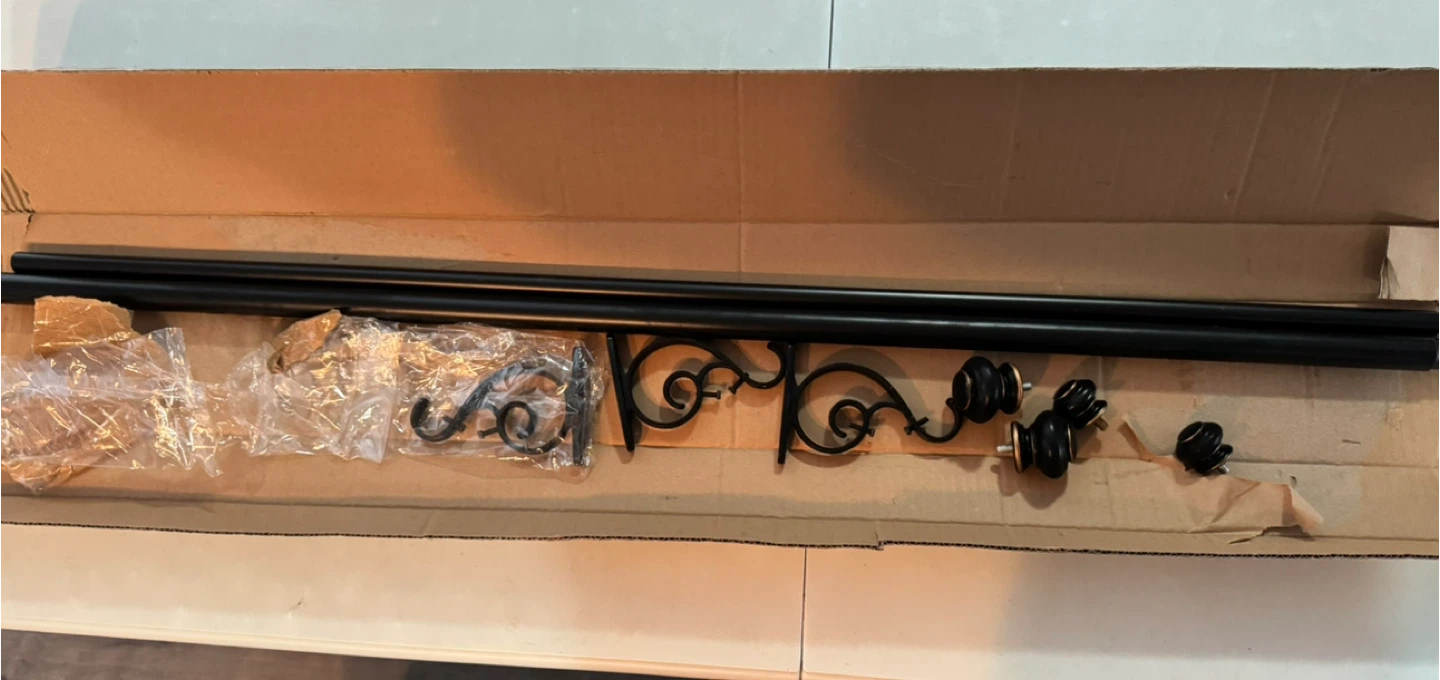 Double Curtain Rod - Black