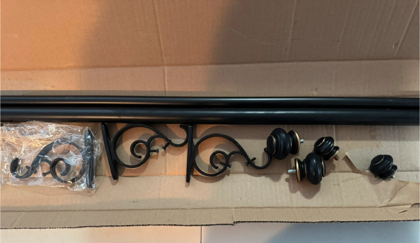 Double Curtain Rod - Black - photo 2