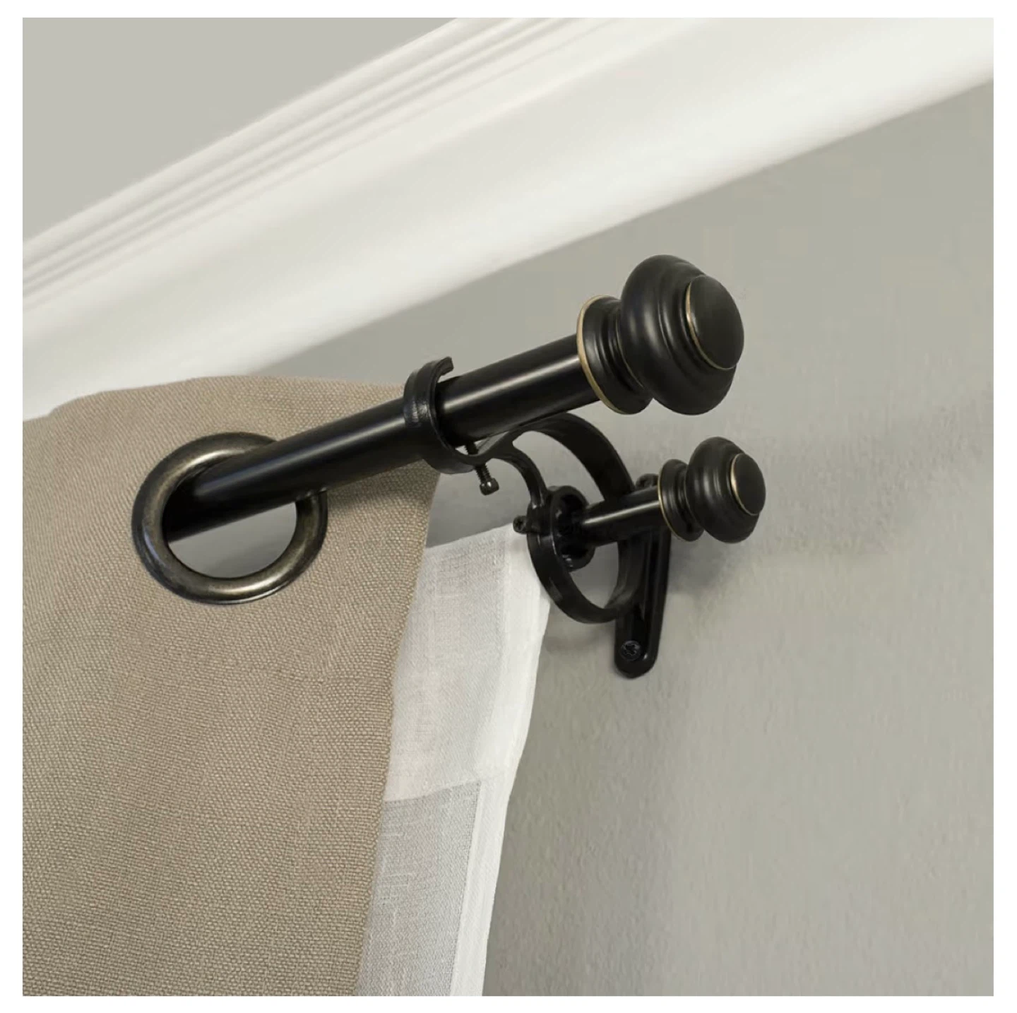 Double Curtain Rod - Black - photo 3
