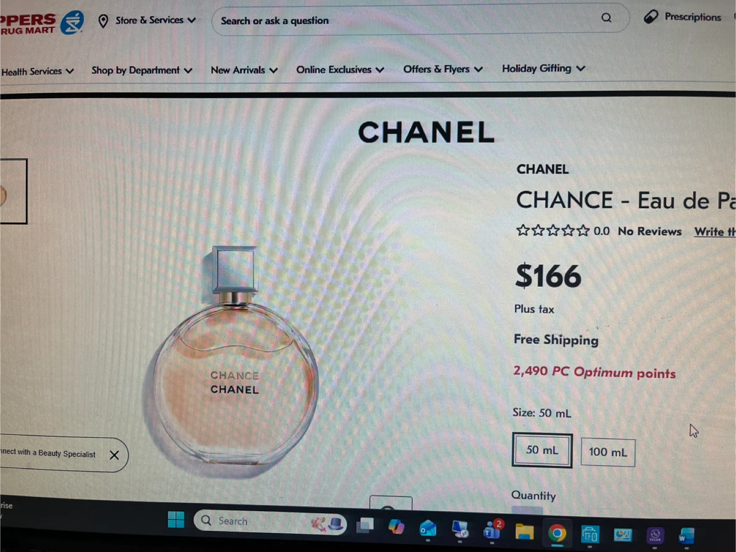 Chanel Chance Eau de Parfum 50 mL-spray pump broken