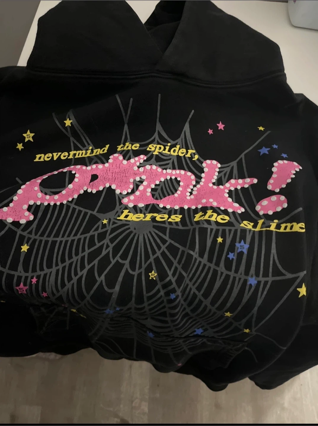 Sp5der Black and pink Hoodie