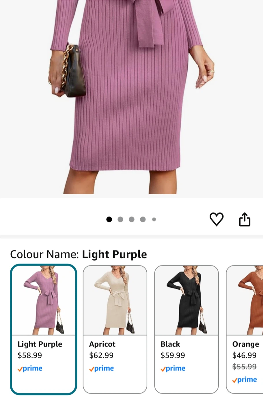 ZESICA Light Pink Knit Midi Dress - Size L - photo 4