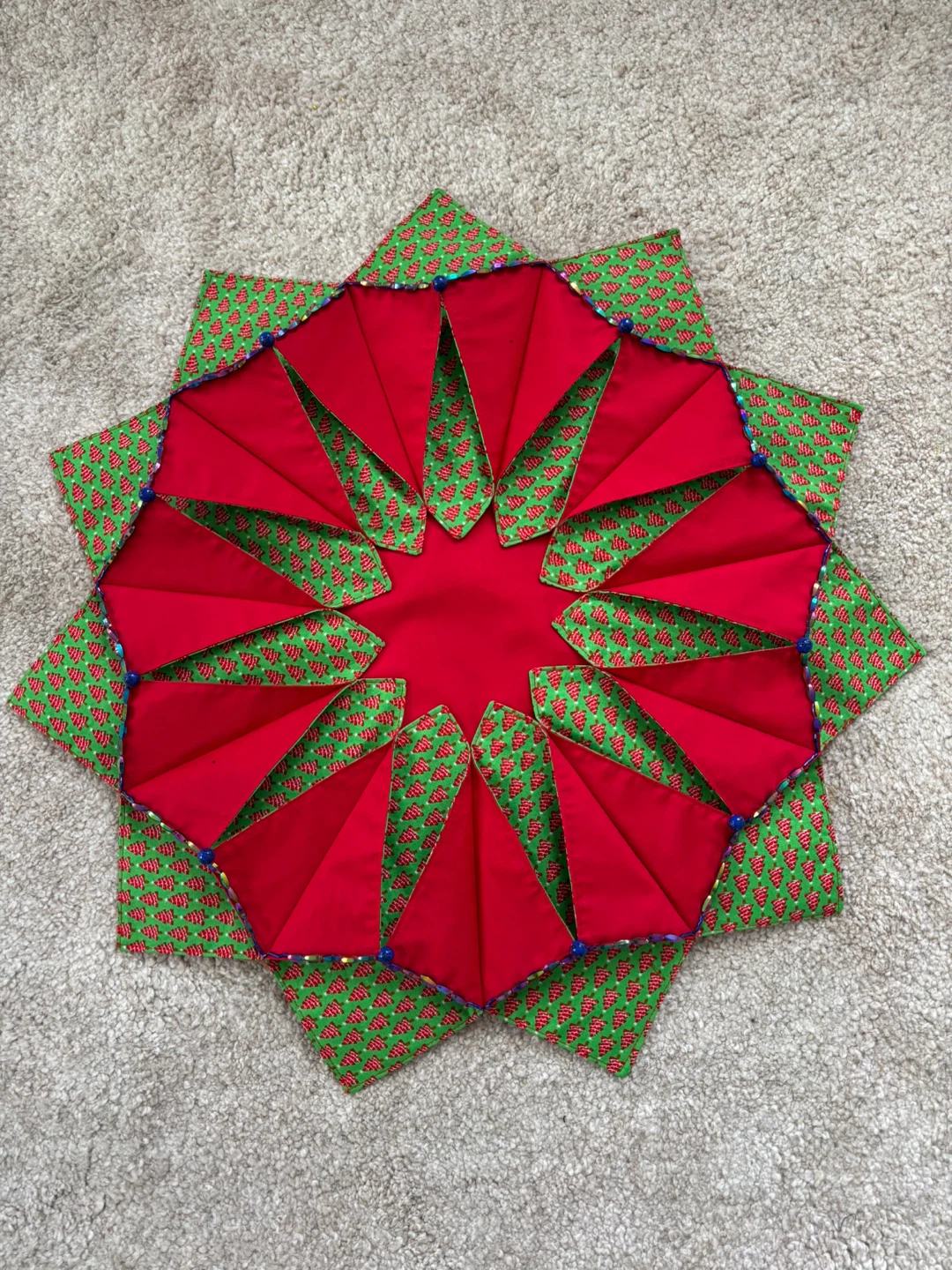 Christmas Star Quilted Table Topper