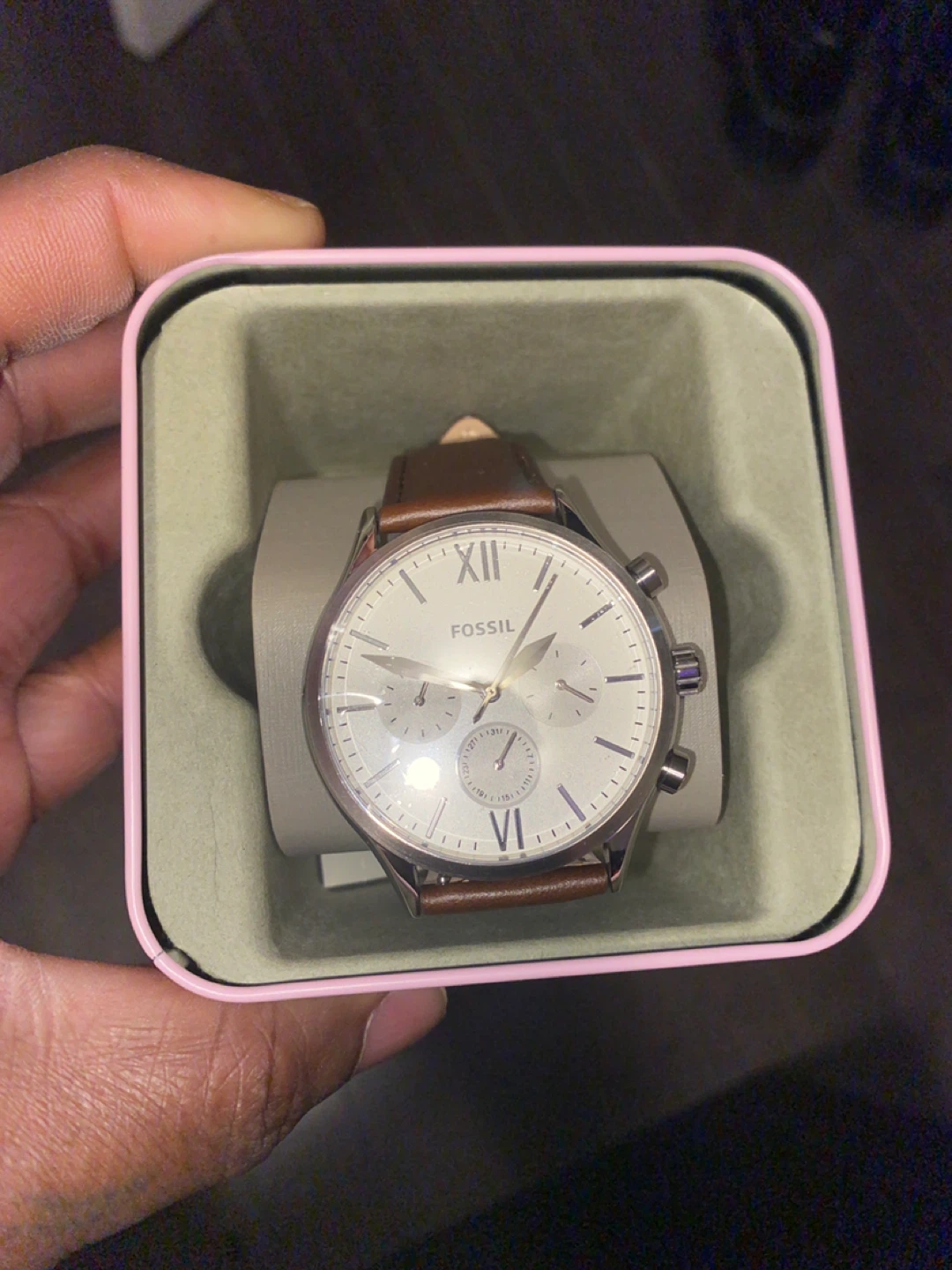 Fossil Watch with Brown Leather Strap