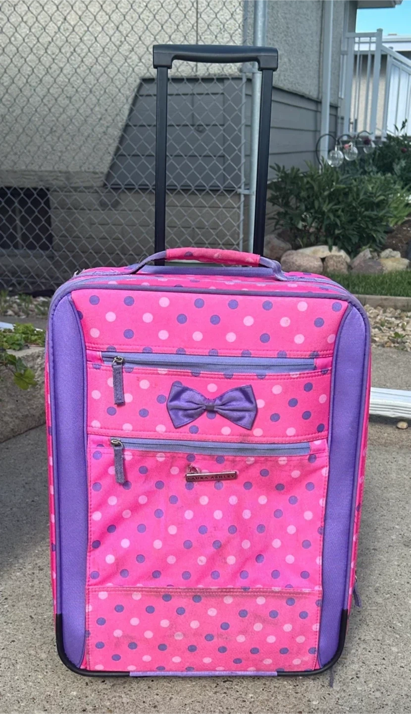 Laura Ashley Kids Pink Polka Dot Suitcase