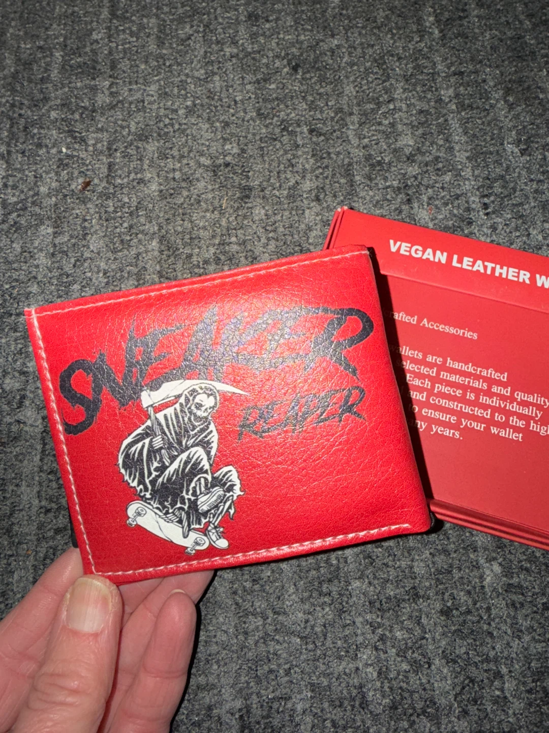 Sneaker Reaper Vegan Leather Wallet - Red - photo 4