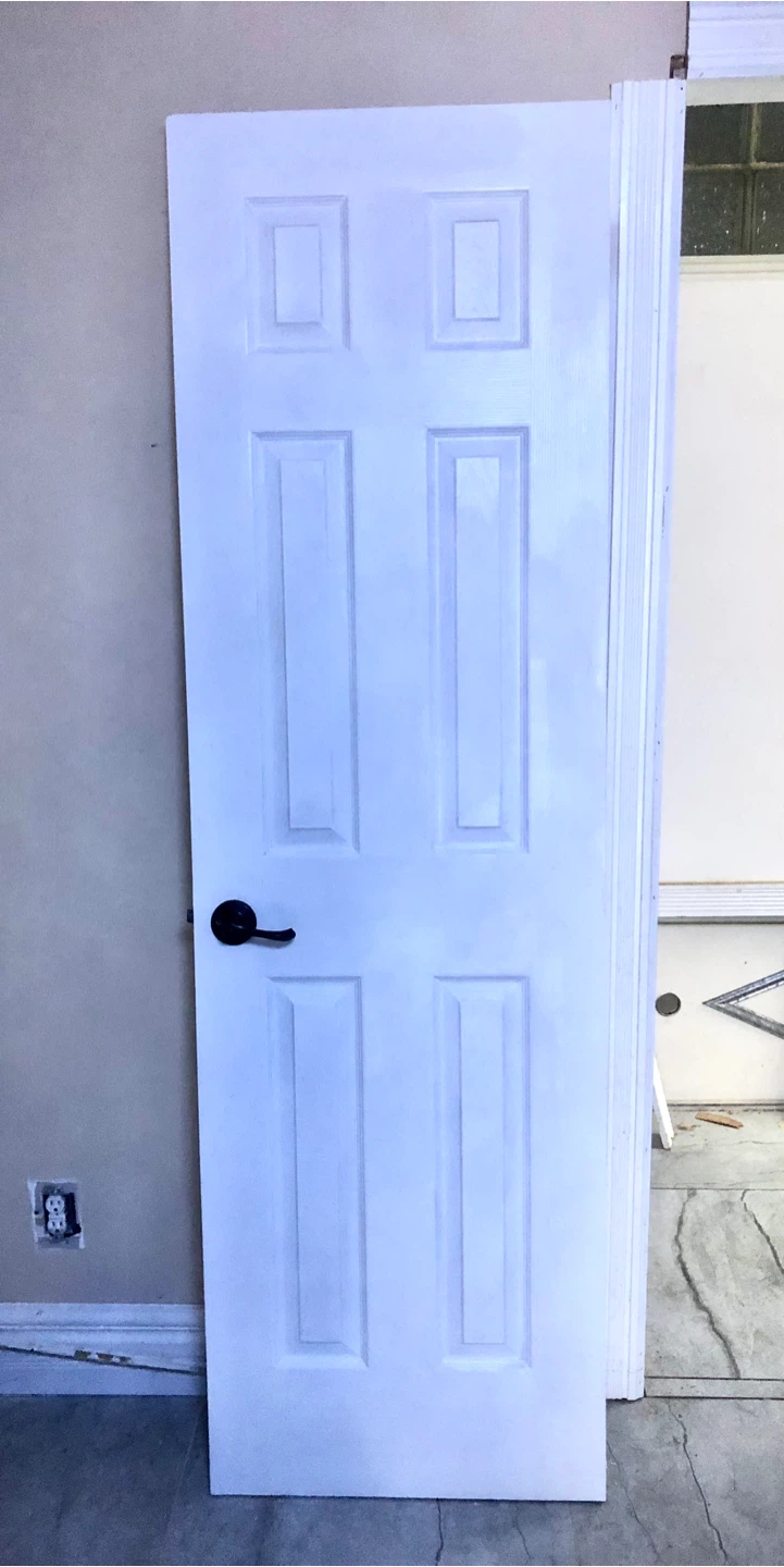 Interior White Door with Black Handle 24x80