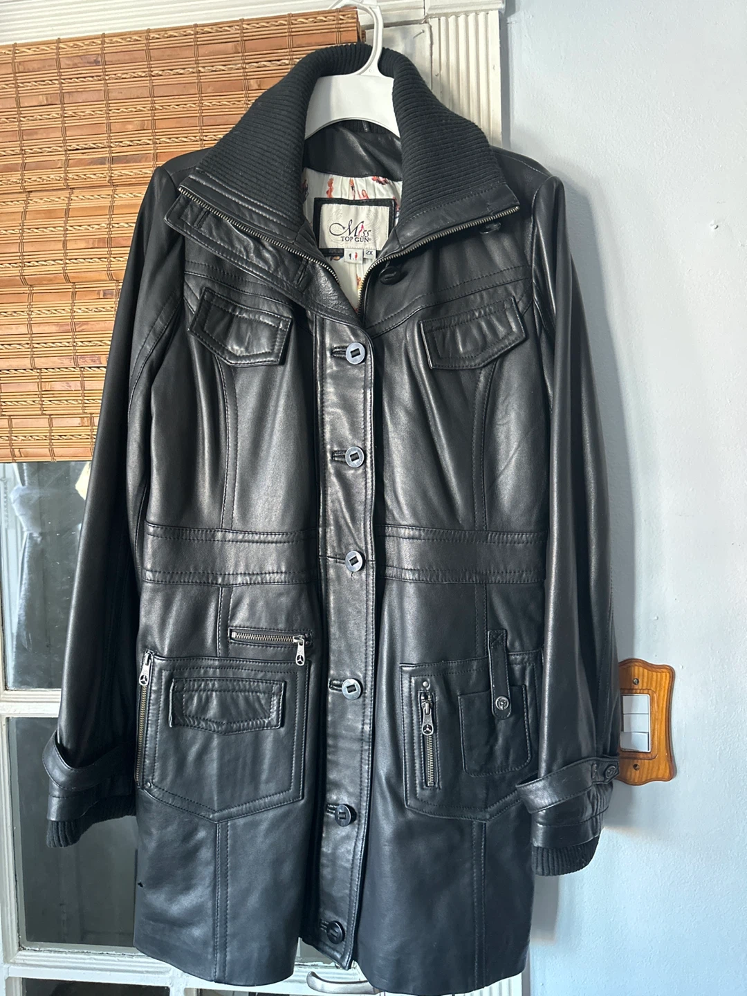 Miss Top Gun Leather Jacket - Size 2X