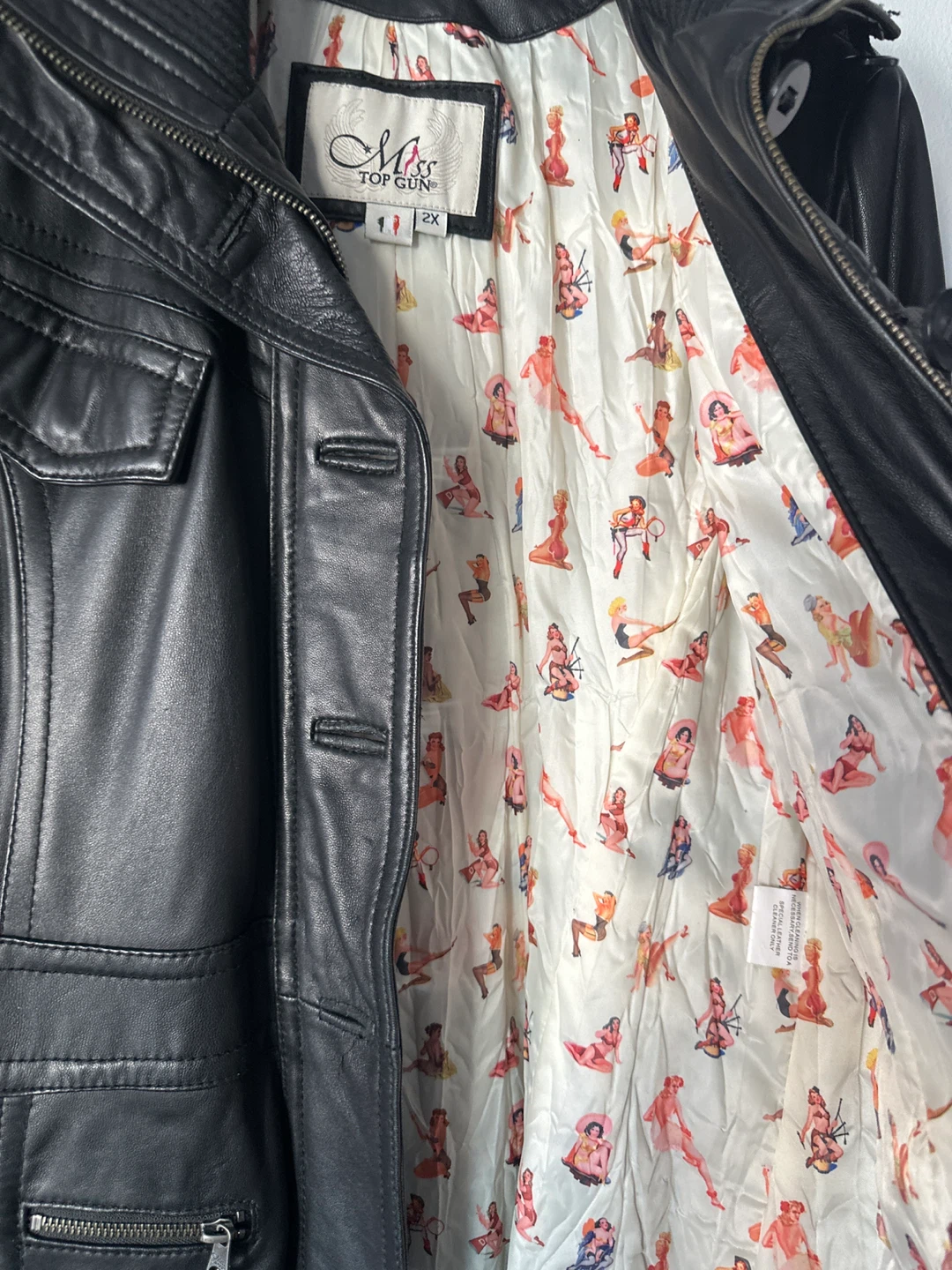 Miss Top Gun Leather Jacket - Size 2X - photo 4