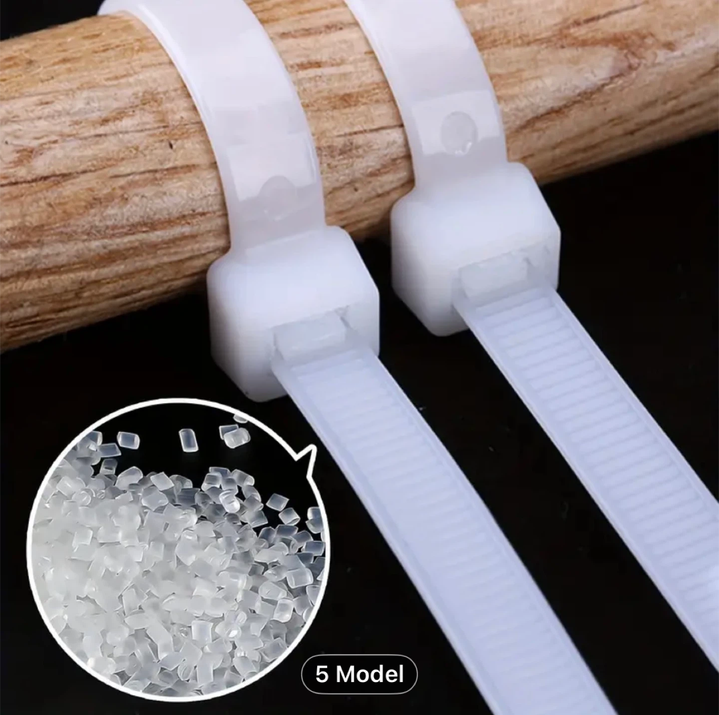 100pcs White Cable Ties, High-Quality Plastic Ties - photo 2