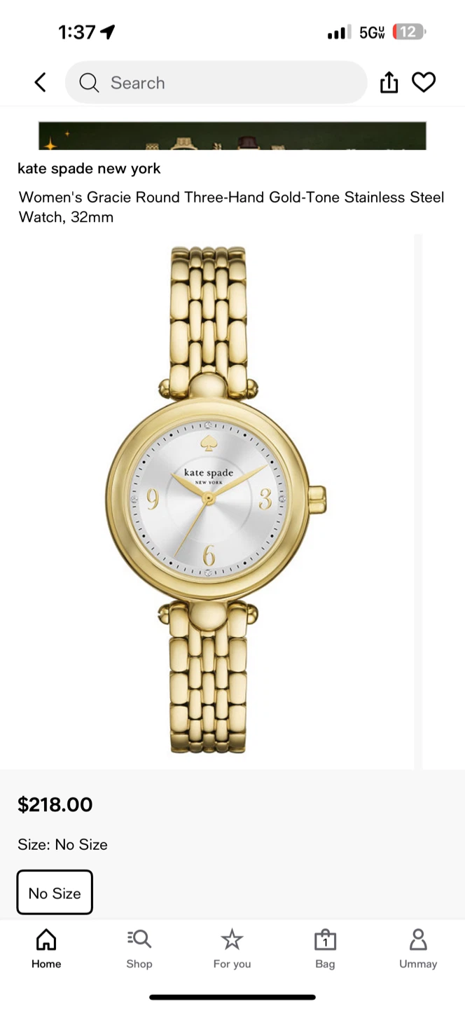 Kate Spade Gracie Gold-Tone Watch, 32mm