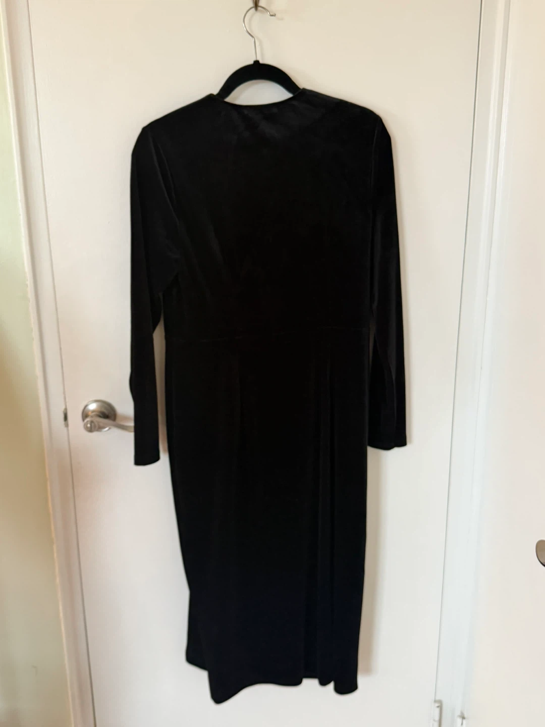 Olsen Black Velvet Wrap Cocktail Dress - Size 40 - photo 3