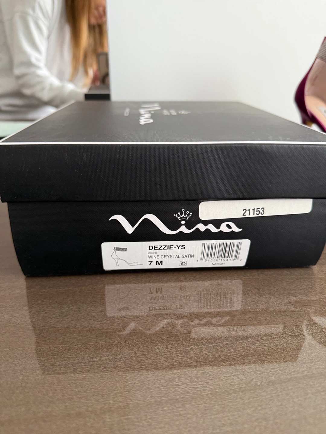 Nina Dezzie-YS Wine Crystal Satin Heels - Size 7 - photo 4