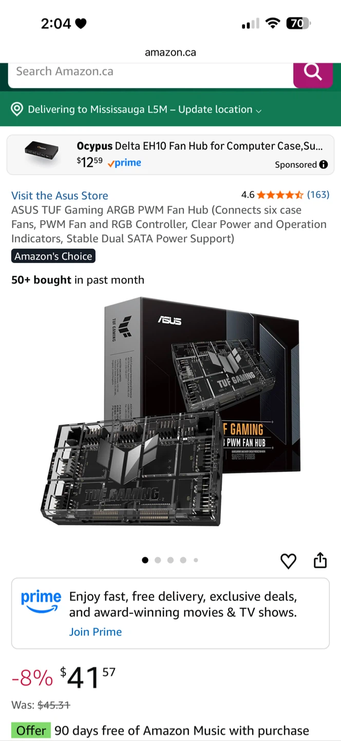 ASUS TUF Gaming ARGB PWM Fan Hub - New in Box!