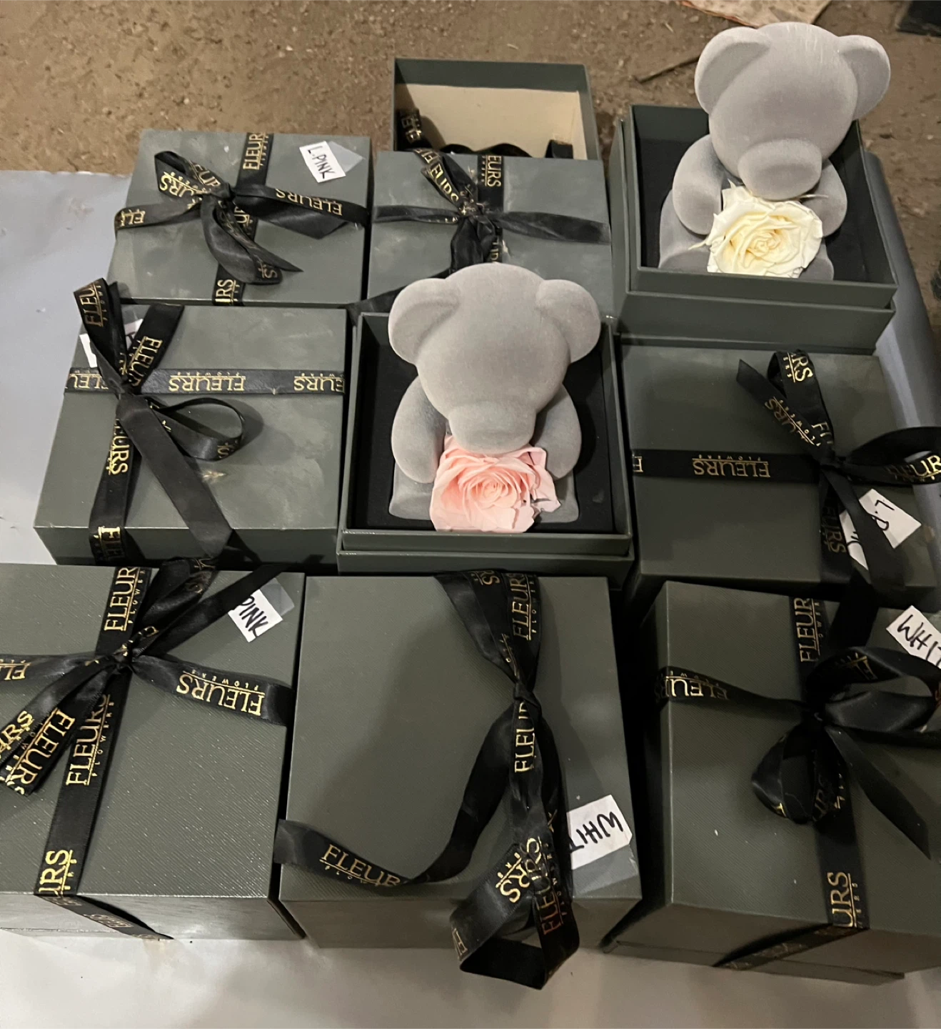 Group of 18 Teddy Bear with Rose