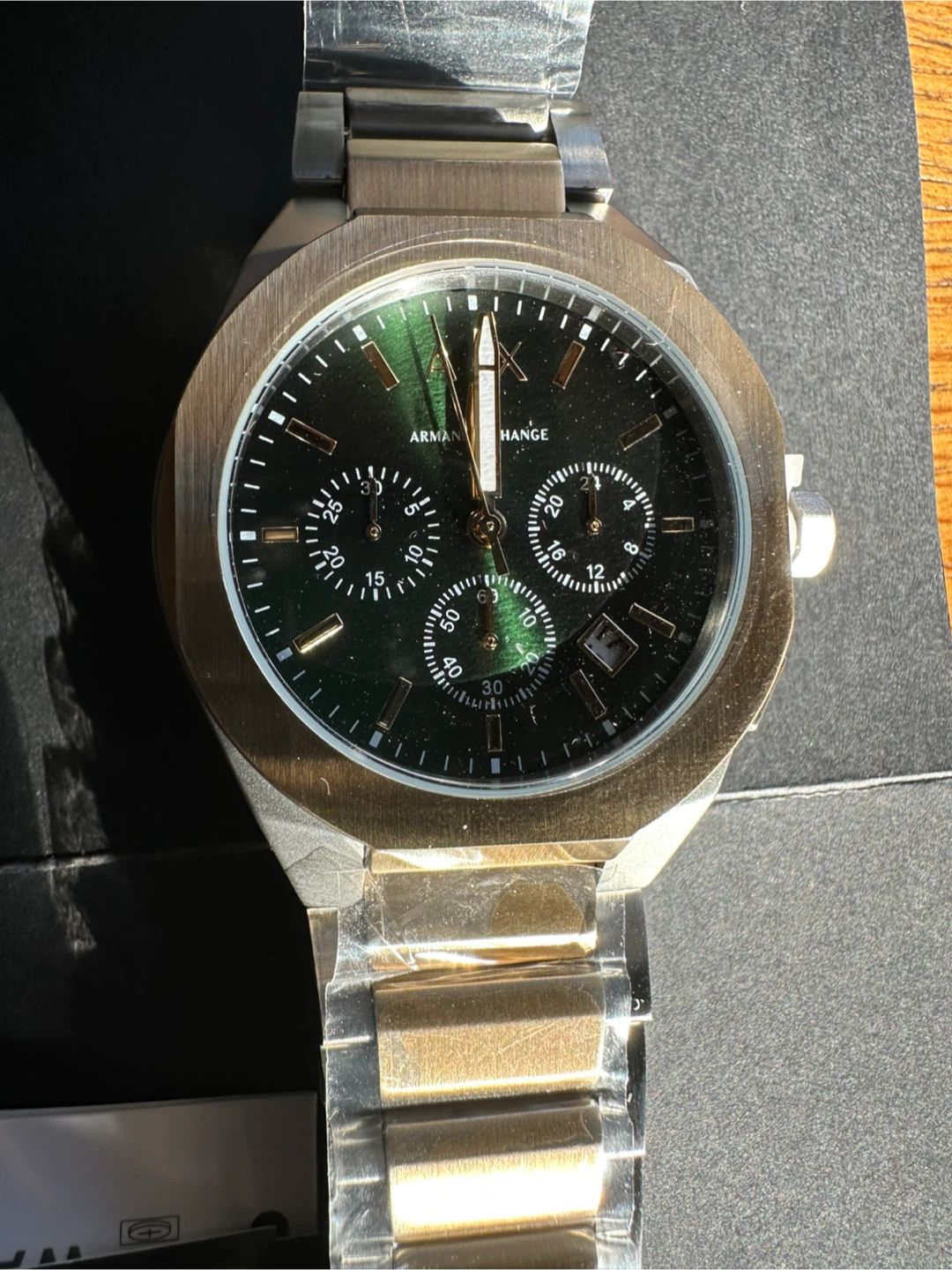 Armani Exchange Green Dial Gold/Silver Watch - photo 2