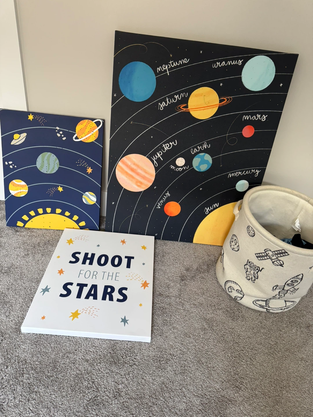 Space theme kids room decor