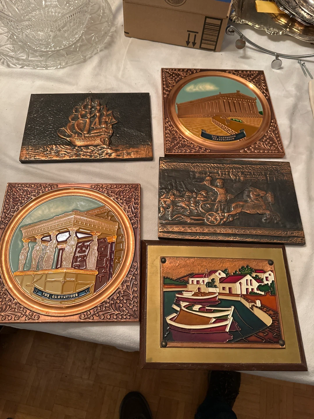 Vintage Copper Wall Art - Set of 5