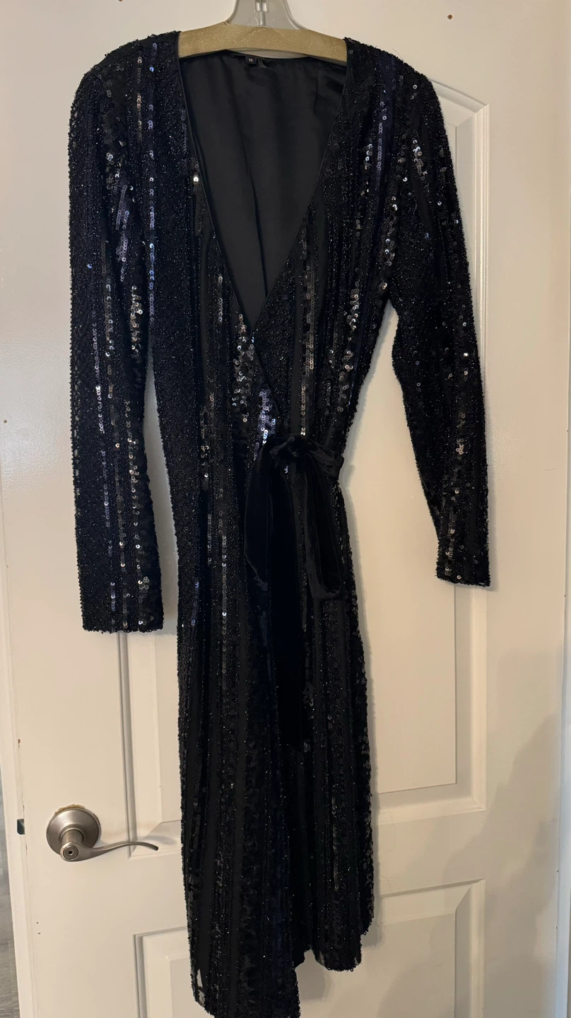 Alberto Makali Black Sequin Dress - Size M