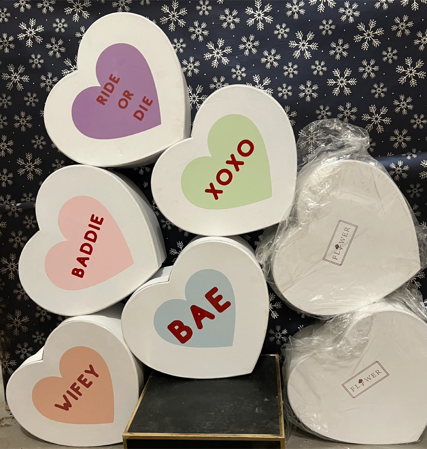 Set of 7 FLOWER Heart Shaped Gift Boxes