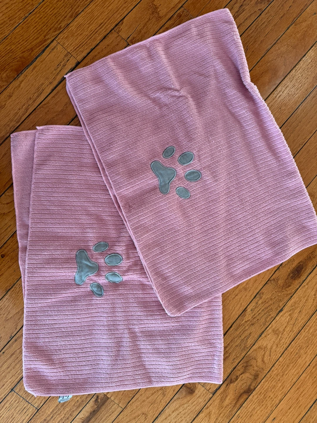 Microfiber Pink Pet Towels with Paw Print