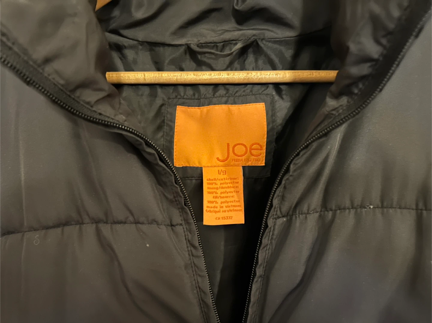 Joe Fresh Black Puffer Jacket - Large - photo 3