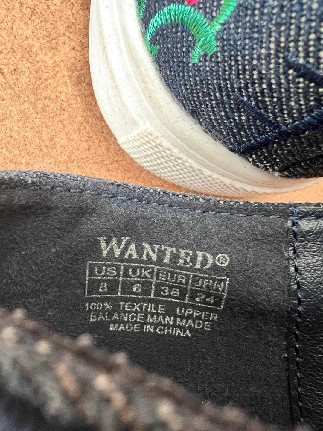 “Flamingo” Embroidered Denim Canvas Slip-on - photo 3