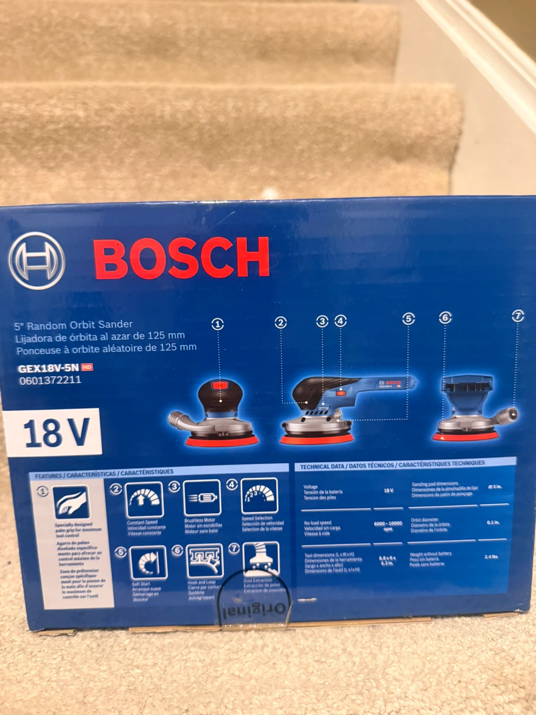 Brand new Bosch 18v brushless 5 inch orbit sander - photo 3