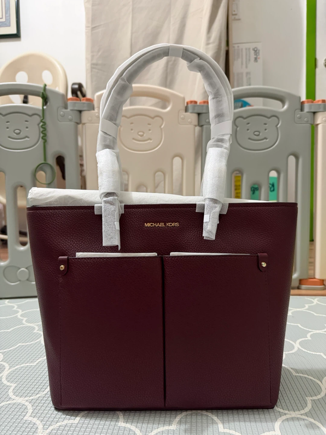 Michael Kors Burgundy Tote Bag