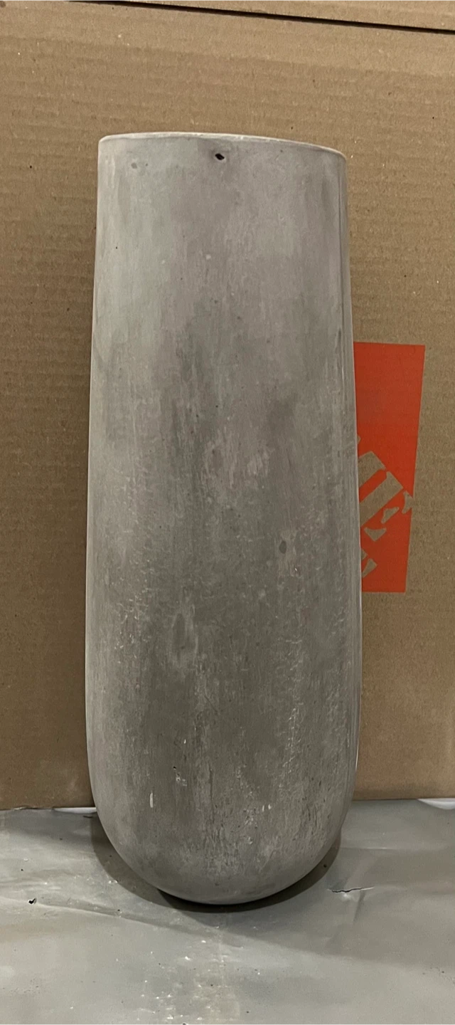 Set of 5 Tall Heavy Concrete Grey Vase