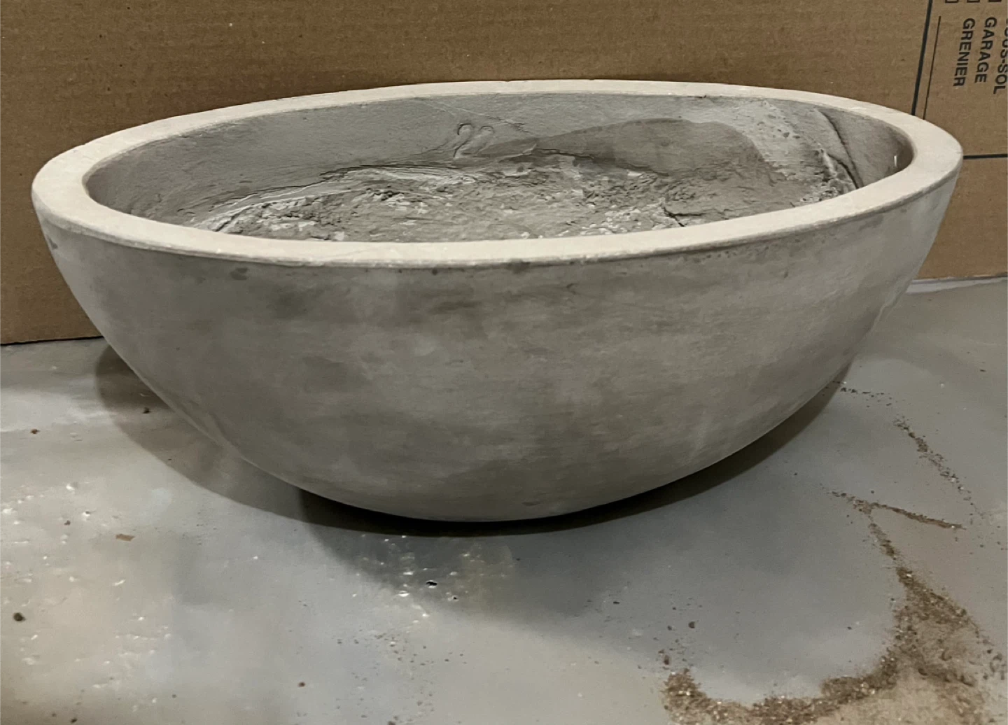Set of 4 Concrete Oval Bowl Planter/Pot