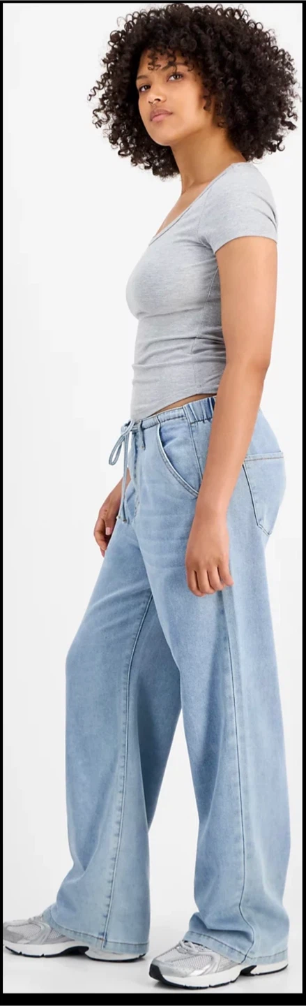 Indigo Rein Wide Leg Drawstring Jeans - photo 2