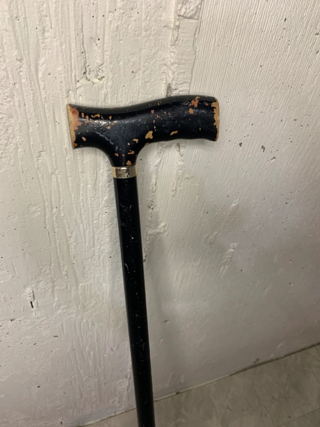 Black Walking Stick / cane - wood handle - photo 4