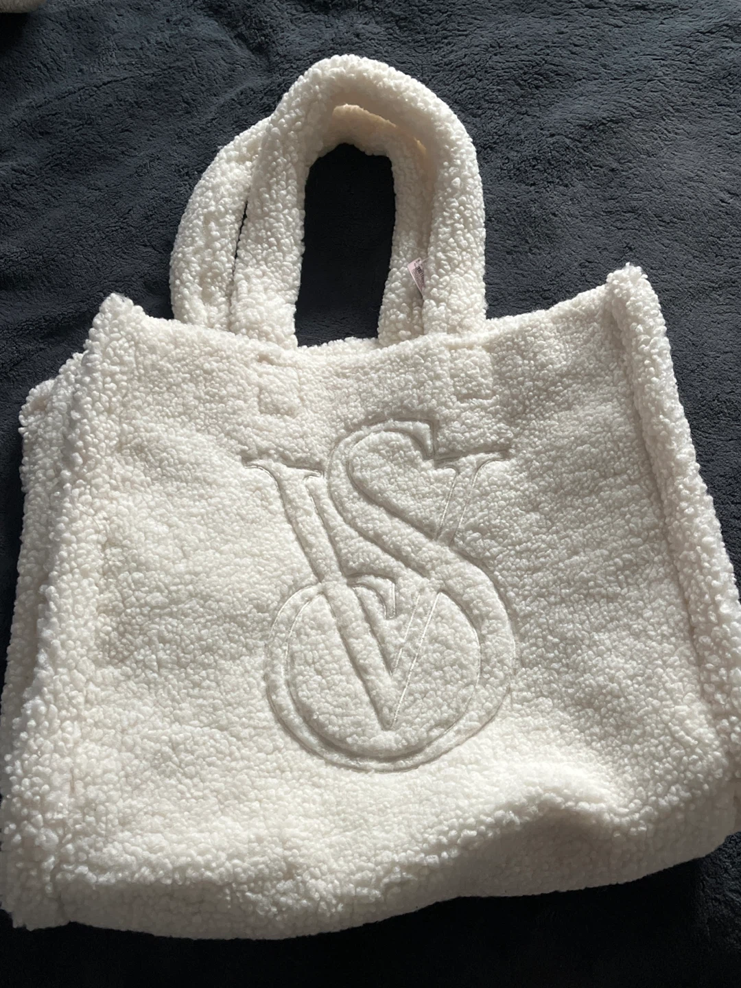 NEW Victoria Secret Cream Sherpa Tote Bag